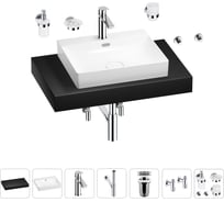 Раковина Wellsee 55 см со столешницей 80 см DeSire в наборе 10 в 1 201013461