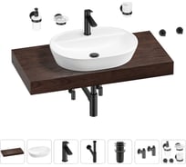 Раковина Wellsee 60 см со столешницей 100 смClinв наборе 10 в 1 201007742