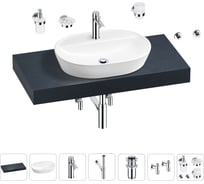 Раковина Wellsee 60 см со столешницей 100 см Calin в наборе 10 в 1 201007726