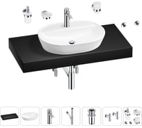 Раковина Wellsee 60 см со столешницей 100 смClinв наборе 10 в 1 201007766