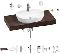 Раковина Wellsee 60 см со столешницей 100 смClinв наборе 10 в 1 201007746