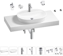 Раковина Wellsee 60 см со столешницей 100 смClinв наборе 10 в 1 201007756