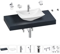 Раковина Wellsee 60 см со столешницей 100 см Cerulean в наборе 10 в 1 201012886