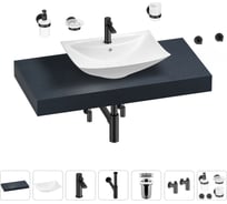 Раковина Wellsee 60 см со столешницей 100 см Cerulean в наборе 10 в 1 201012887