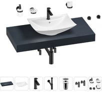 Раковина Wellsee 60 см со столешницей 100 см Cerulean в наборе 10 в 1 201012882