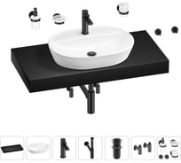 Раковина Wellsee 60 см со столешницей 100 см Calin в наборе 10 в 1 201007767