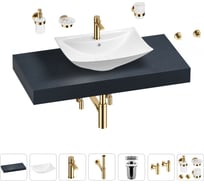 Раковина Wellsee 60 см со столешницей 100 см Cerulean в наборе 10 в 1 201012888