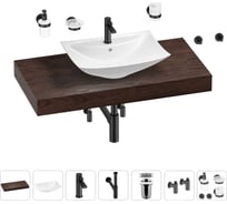 Раковина Wellsee 60 см со столешницей 100 см Cerulean в наборе 10 в 1 201012907