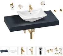 Раковина Wellsee 60 см со столешницей 100 см Cerulean в наборе 10 в 1 201012883