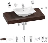 Раковина Wellsee 60 см со столешницей 100 см Cerulean в наборе 10 в 1 201012906