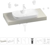 Раковина Wellsee 60 см со столешницей 100 см Croquis 2.0 в наборе 10 в 1 201008675