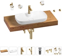 Раковина Wellsee 60 см со столешницей 100 см Croquis 2.0 в наборе 10 в 1 201008693