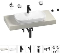 Раковина Wellsee 60 см со столешницей 100 см Croquis 2.0 в наборе 10 в 1 201008672