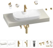 Раковина Wellsee 60 см со столешницей 100 см Croquis 2.0 в наборе 10 в 1 201008678