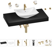 Раковина Wellsee 60 см со столешницей 100 см Cerulean в наборе 10 в 1 201012928