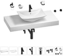 Раковина Wellsee 60 см со столешницей 100 см Cerulean в наборе 10 в 1 201012917