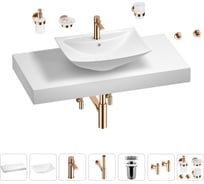 Раковина Wellsee 60 см со столешницей 100 см Cerulean в наборе 10 в 1 201012919