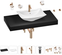 Раковина Wellsee 60 см со столешницей 100 см Cerulean в наборе 10 в 1 201012929