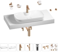 Раковина Wellsee 60 см со столешницей 100 см Croquis 2.0 в наборе 10 в 1 201008719