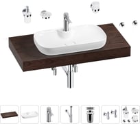 Раковина Wellsee 60 см со столешницей 100 см Croquis 2.0 в наборе 10 в 1 201008706