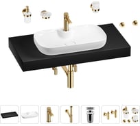 Раковина Wellsee 60 см со столешницей 100 см Croquis 2.0 в наборе 10 в 1 201008728