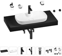 Раковина Wellsee 60 см со столешницей 100 см Croquis 2.0 в наборе 10 в 1 201008722