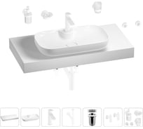 Раковина Wellsee 60 см со столешницей 100 см Croquis 2.0 в наборе 10 в 1 201008715