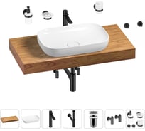 Раковина Wellsee 60 см со столешницей 100 см Croquis в наборе 10 в 1 201008057