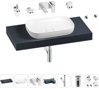 Раковина Wellsee 60 см со столешницей 100 см Croquis в наборе 9 в 1 201008041