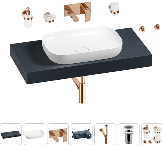 Раковина Wellsee 60 см со столешницей 100 см Croquis в наборе 9 в 1 201008044 1