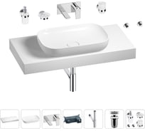 Раковина Wellsee 60 см со столешницей 100 см Croquis в наборе 9 в 1 201008101