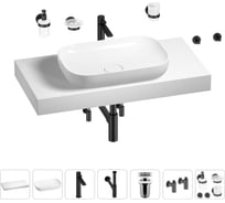 Раковина Wellsee 60 см со столешницей 100 см Croquis в наборе 10 в 1 201008097