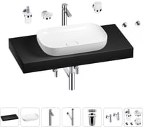 Раковина Wellsee 60 см со столешницей 100 см Croquis в наборе 10 в 1 201008111