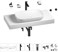 Раковина Wellsee 60 см со столешницей 100 см Croquis в наборе 10 в 1 201008092