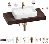 Раковина Wellsee 60 см со столешницей 100 см Halcyon в наборе 10 в 1 201012004