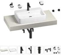 Раковина Wellsee 60 см со столешницей 100 см Halcyon в наборе 10 в 1 201011977