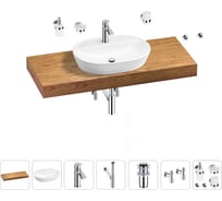 Раковина Wellsee 60 см со столешницей 120 см Calin 201007791 в наборе 10 в 1