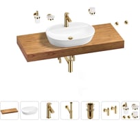 Раковина Wellsee 60 см со столешницей 120 см Calin 201007793 в наборе 10 в 1