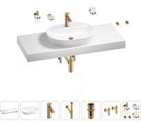 Раковина Wellsee 60 см со столешницей 120 см Calin 201007813 в наборе 10 в 1