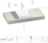 Раковина 40 см со столешницей 100 см Wellsee Doux в наборе 10 в 1 201009160