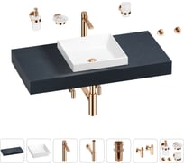 Раковина 40 см со столешницей 100 см Wellsee Doux в наборе 10 в 1 201009179