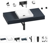 Раковина 40 см со столешницей 100 см Wellsee Doux в наборе 9 в 1 201009187