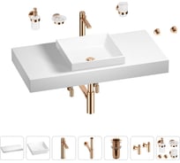 Раковина 40 см со столешницей 100 см Wellsee Doux в наборе 10 в 1 201009239