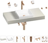 Раковина 40 см со столешницей 100 см Wellsee Doux в наборе 10 в 1 201009154