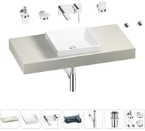 Раковина 40 см со столешницей 100 см Wellsee Doux в наборе 9 в 1 201009166