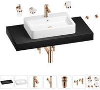 Раковина Wellsee 60 см со столешницей 100 см Halcyon в наборе 10 в 1 201012024