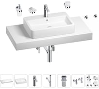 Раковина Wellsee 60 см со столешницей 100 см Halcyon в наборе 10 в 1 201012016