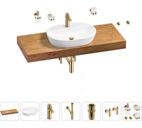 Раковина Wellsee 60 см со столешницей 120 см Calin 201007798 в наборе 10 в 1