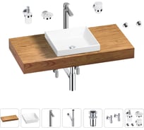 Раковина 40 см со столешницей 100 см Wellsee Doux в наборе 10 в 1 201009191