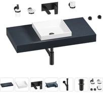 Раковина 40 см со столешницей 100 см Wellsee Doux в наборе 9 в 1 201009182